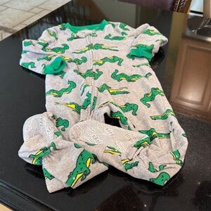 Dinosaur Print Kids Footie Pajamas